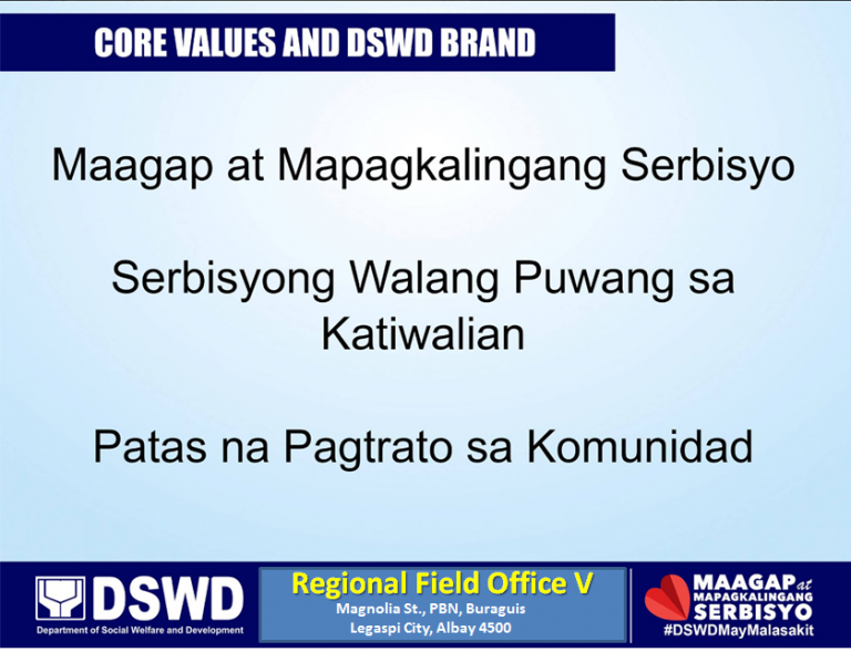 Vision/Mission/Values | DSWD Field Office V Official website